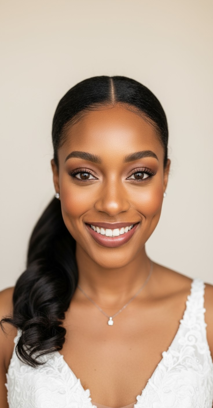 After Side Ponytail Updo For Wedding